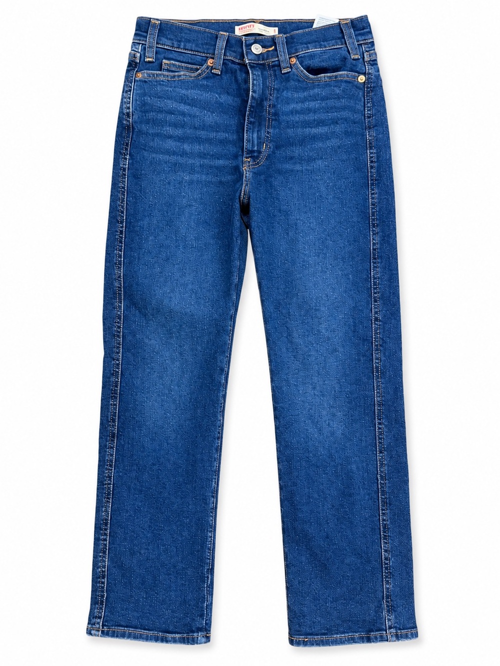 High-Rise Straight Jeans Women’s Size 27W Inseam 30 Dark Blue Denim